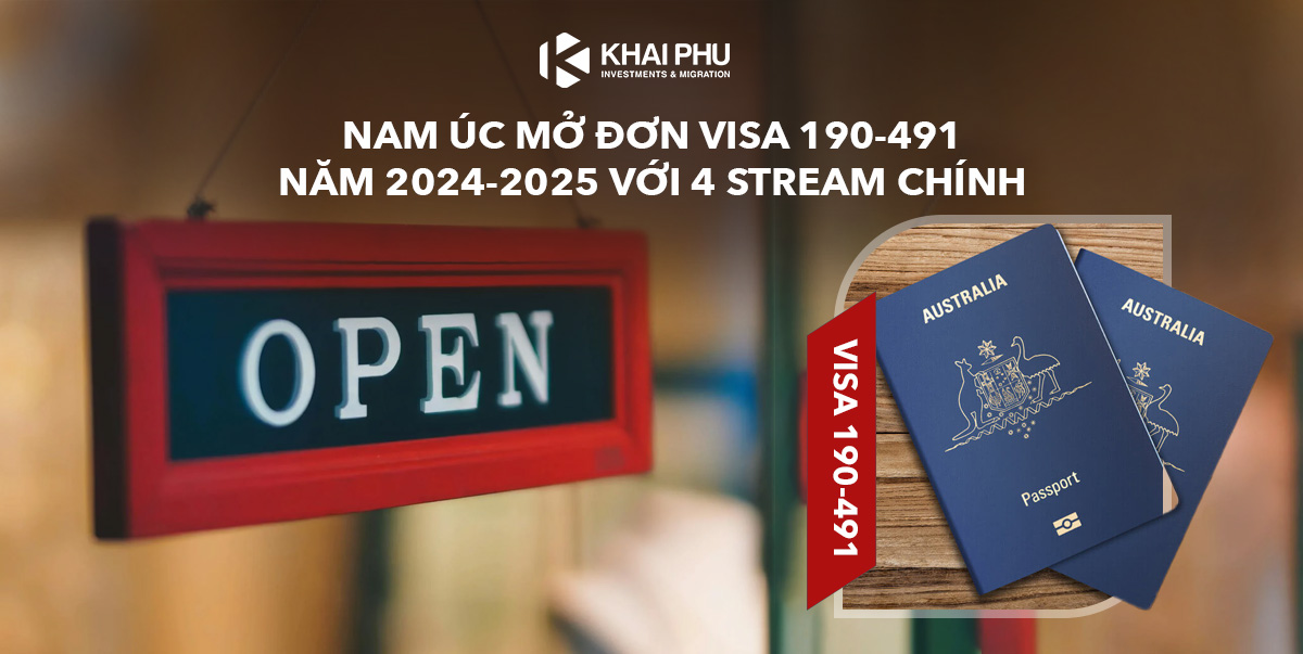 Nam Úc mở đơn visa 190-491 năm 2024-2025