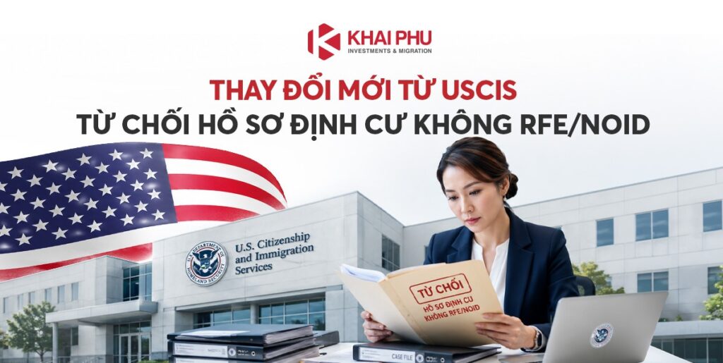 USCIS từ chối thẳng hồ sơ định cư không RFE/NOID